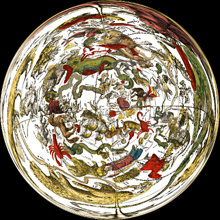 Celestial Map by Cellarius - The South Pole Centered -